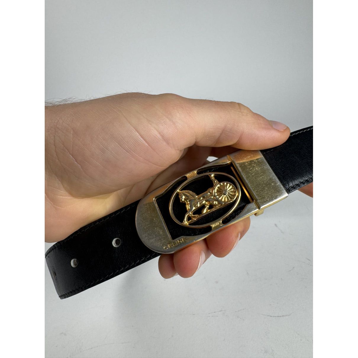 Celine Black Leather Belt Size ONE SIZE - 2 Thumbnail