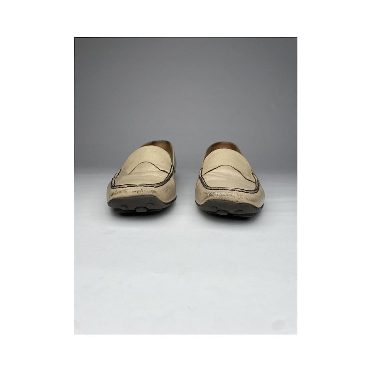 Prada Monolith Beige Leather Flat Size US 8 / IT 38 - 4 Thumbnail