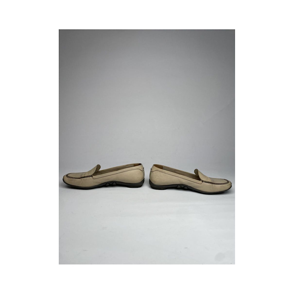 Prada Monolith Beige Leather Flat Size US 8 / IT 38 - 5 Thumbnail