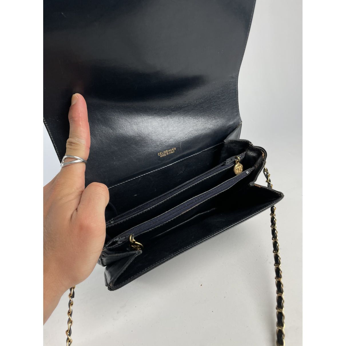 Celine SAC 16 BESACE Black Leather Handbag Size ONE SIZE - 2 Thumbnail