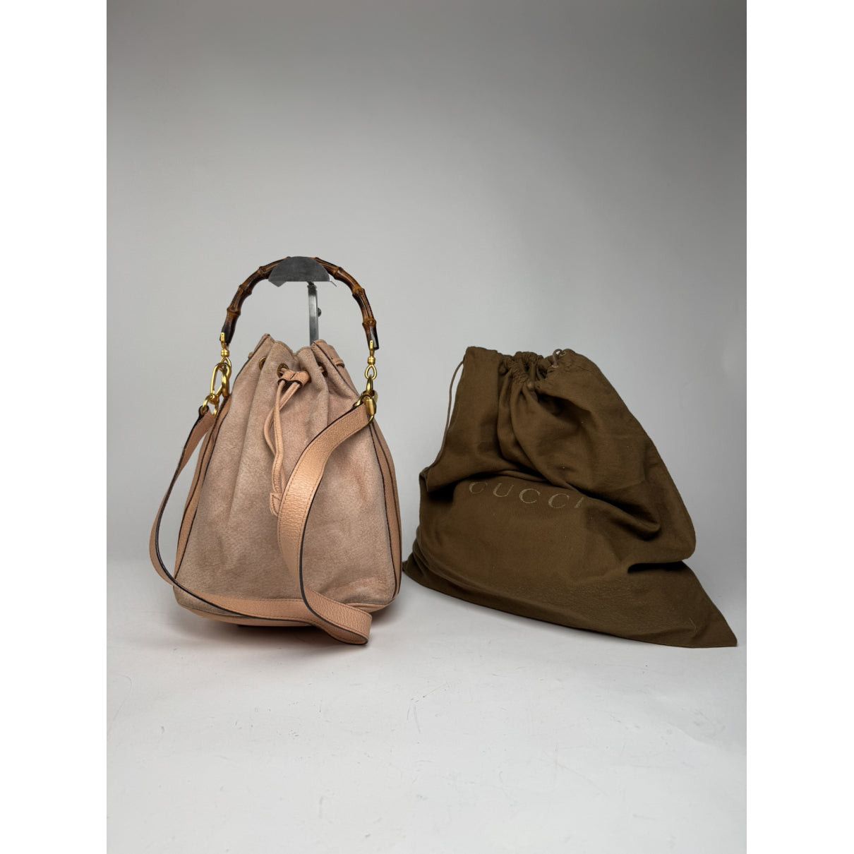 Gucci Horsebit 1955 Bucket Pink Leather Handbag Size ONE SIZE - 4 Thumbnail