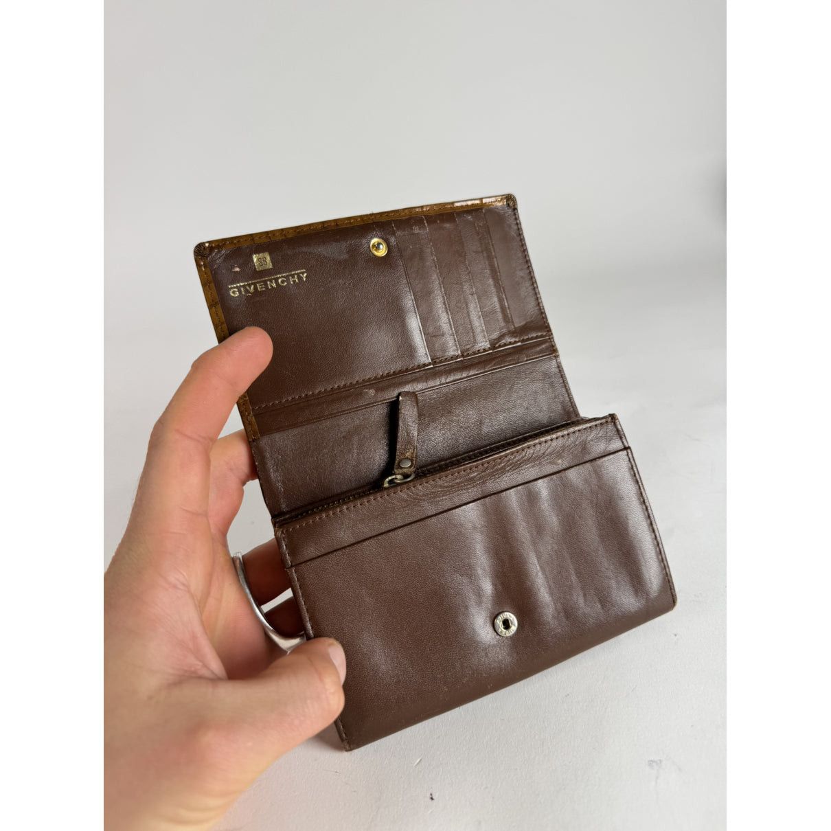 Givenchy GV3 Brown Patent Leather Wallet Size ONE SIZE - 4 Thumbnail
