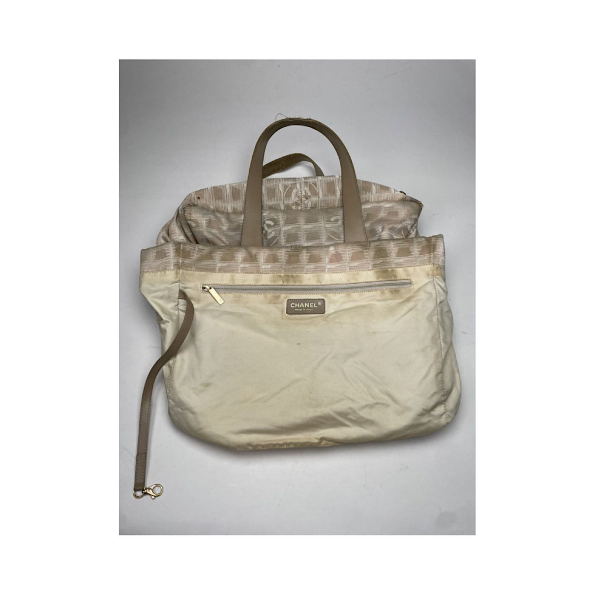 Chanel Beige Polyester Handbag Size ONE SIZE - 3 Thumbnail