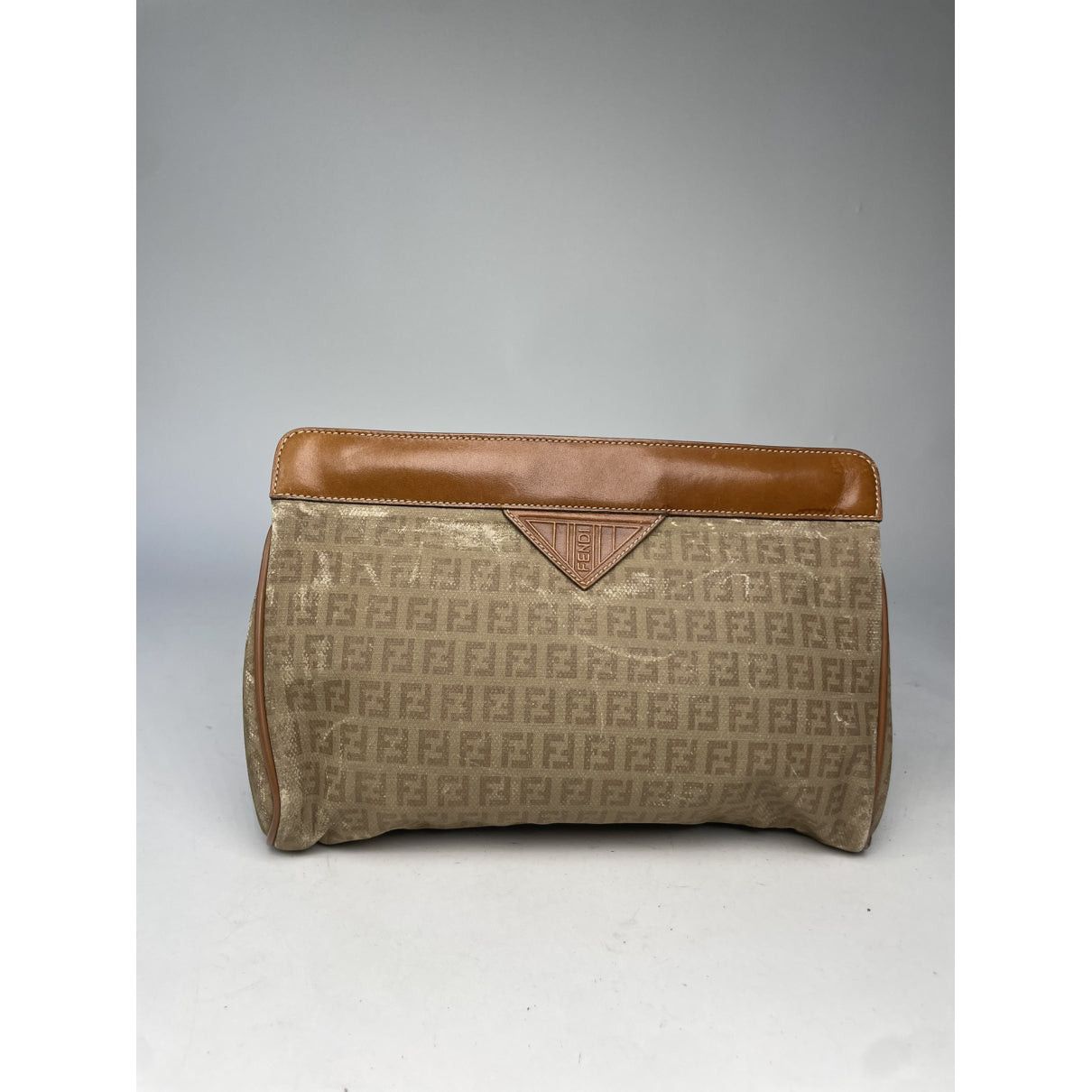 Fendi Baguette Brown Cotton Clutch Bag Size ONE SIZE - 2 Thumbnail