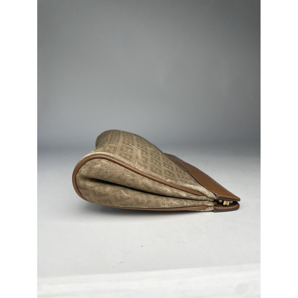 Fendi Baguette Brown Cotton Clutch Bag Size ONE SIZE - 5 Thumbnail