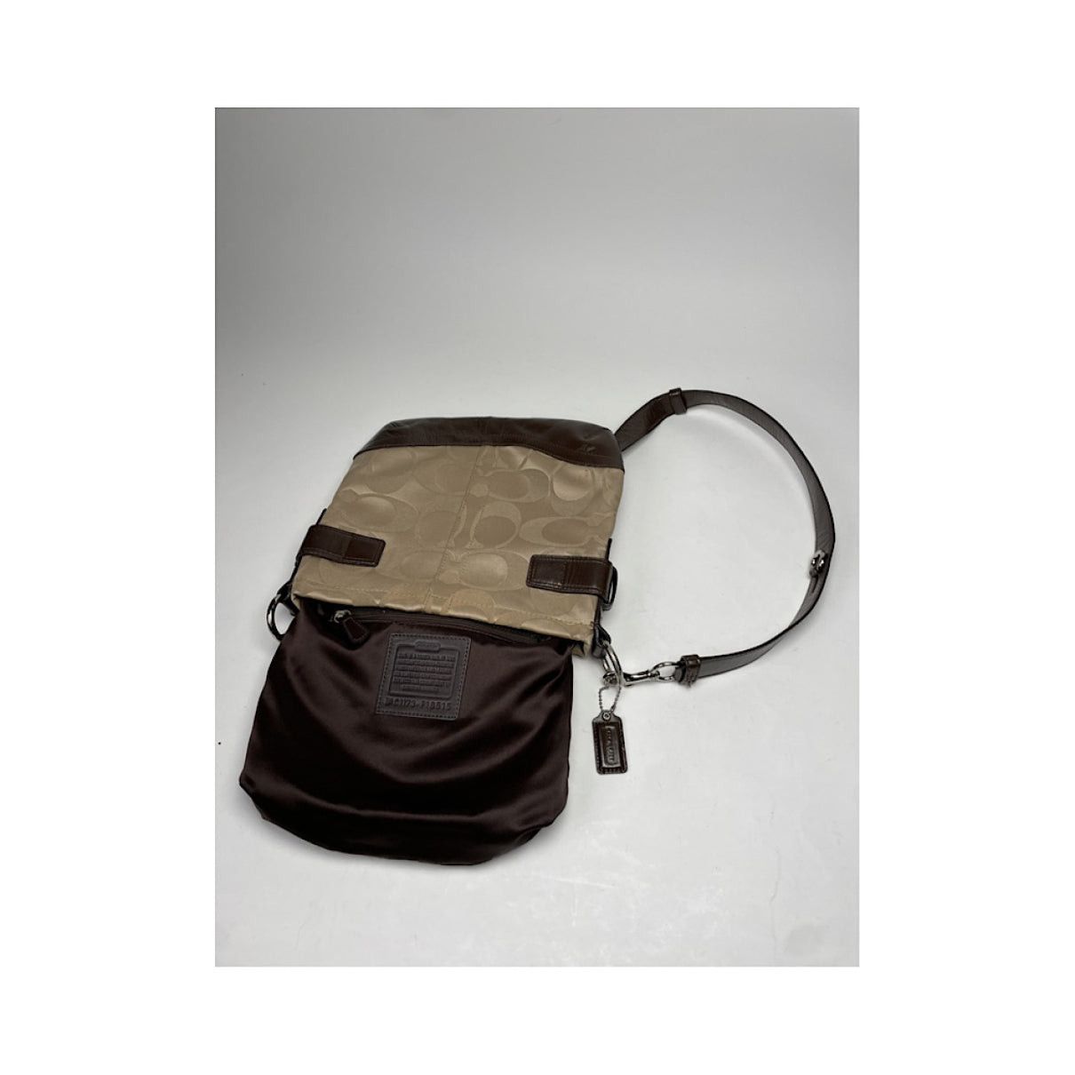 Coach Signature Sufflette Beige Leather Handbag Size ONE SIZE - 3 Thumbnail