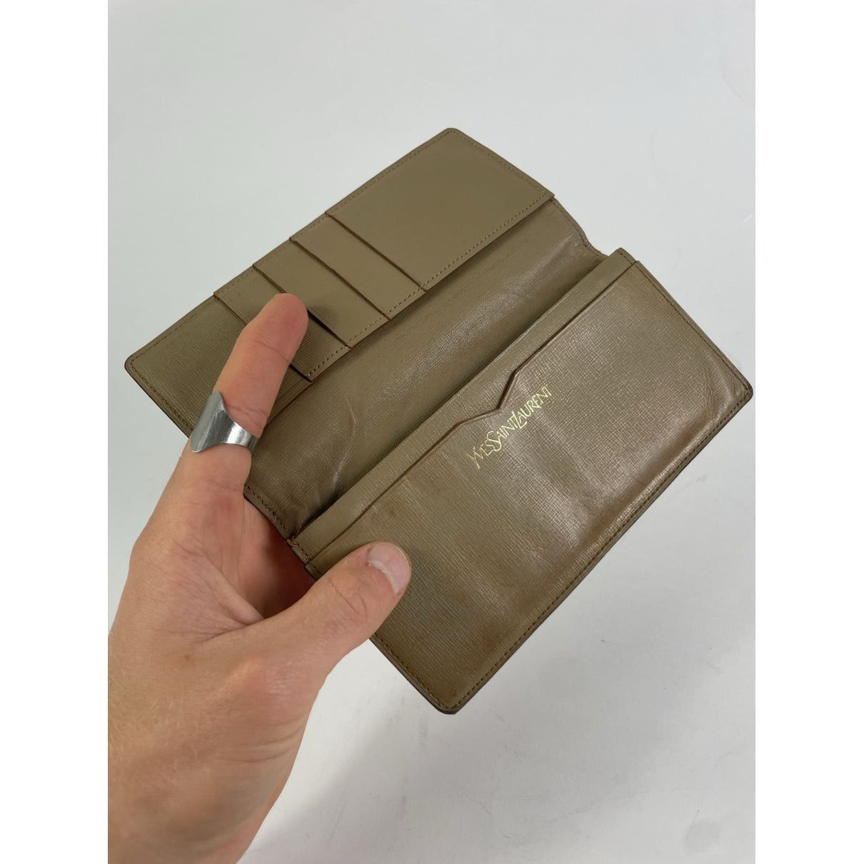 Yves Saint Laurent Beige Leather Wallet Size ONE SIZE - 3 Thumbnail