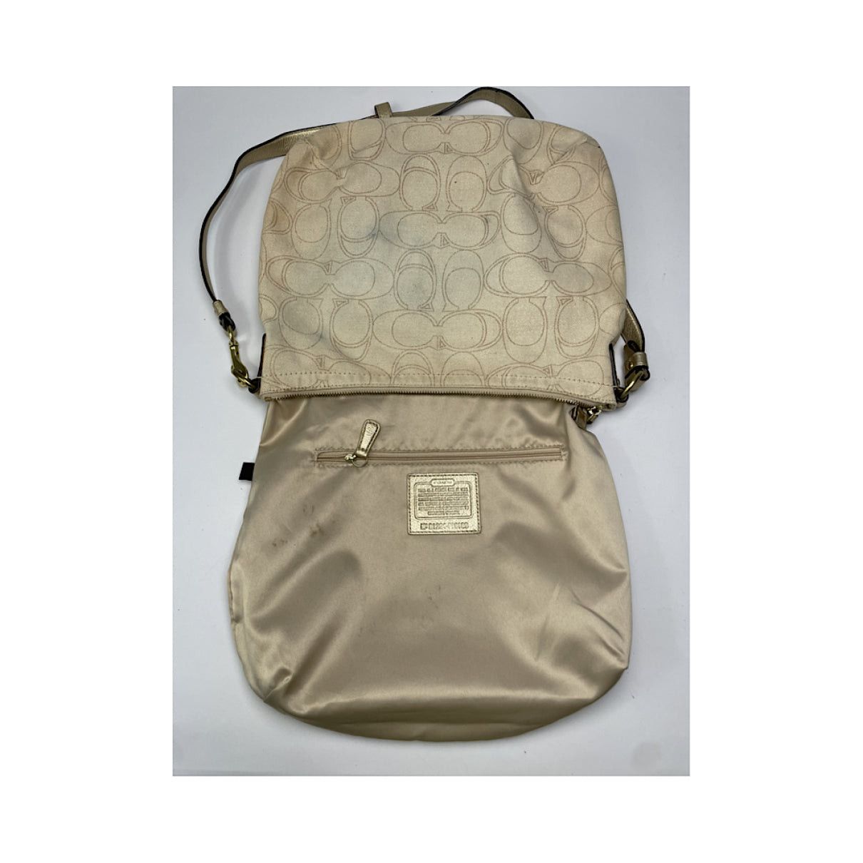 Coach Signature Sufflette Beige Leather Handbag Size ONE SIZE - 2 Thumbnail