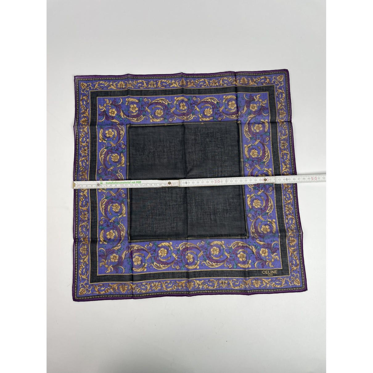 Celine Purple Silk Scarf Size ONE SIZE - 3 Thumbnail