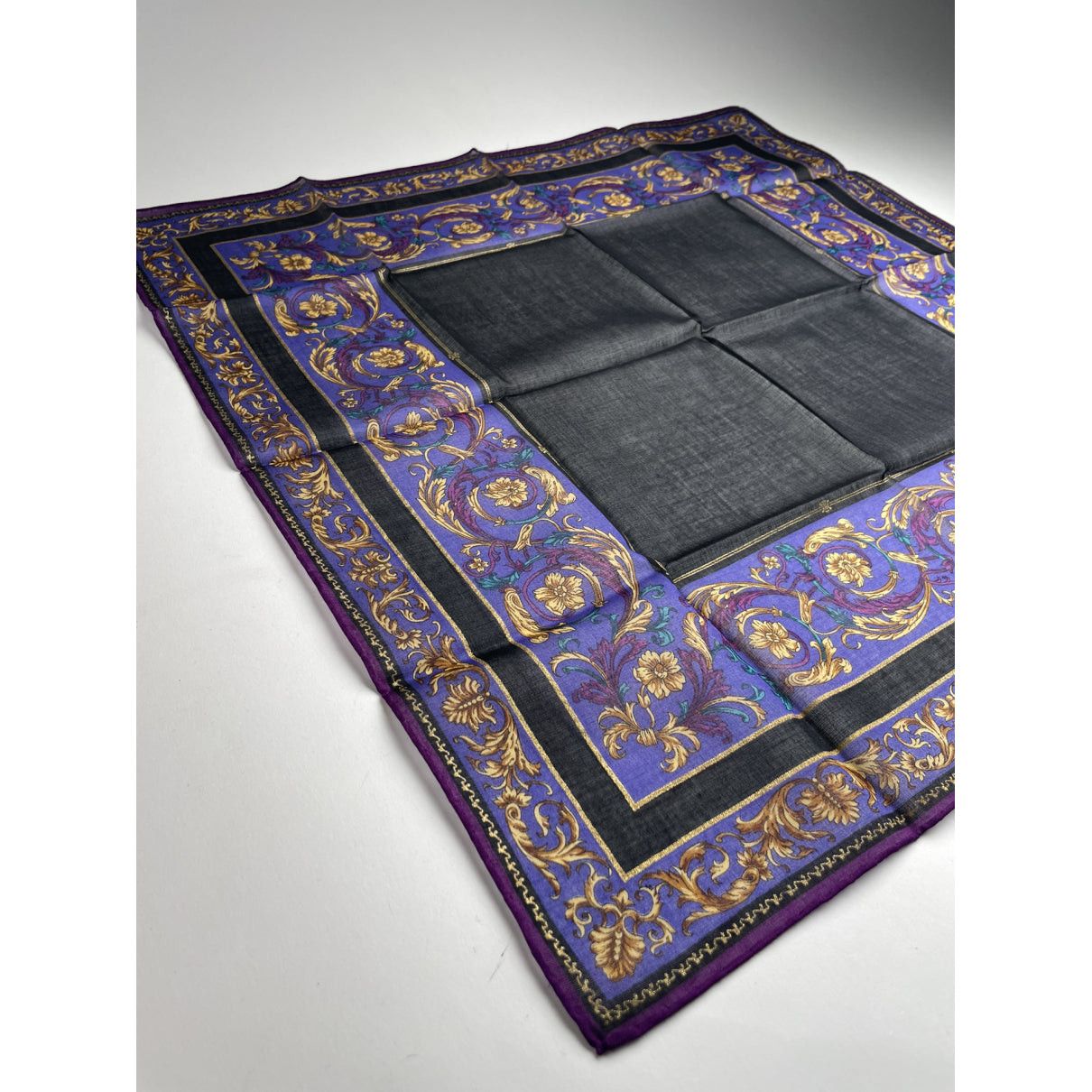 Celine Purple Silk Scarf Size ONE SIZE - 2 Thumbnail
