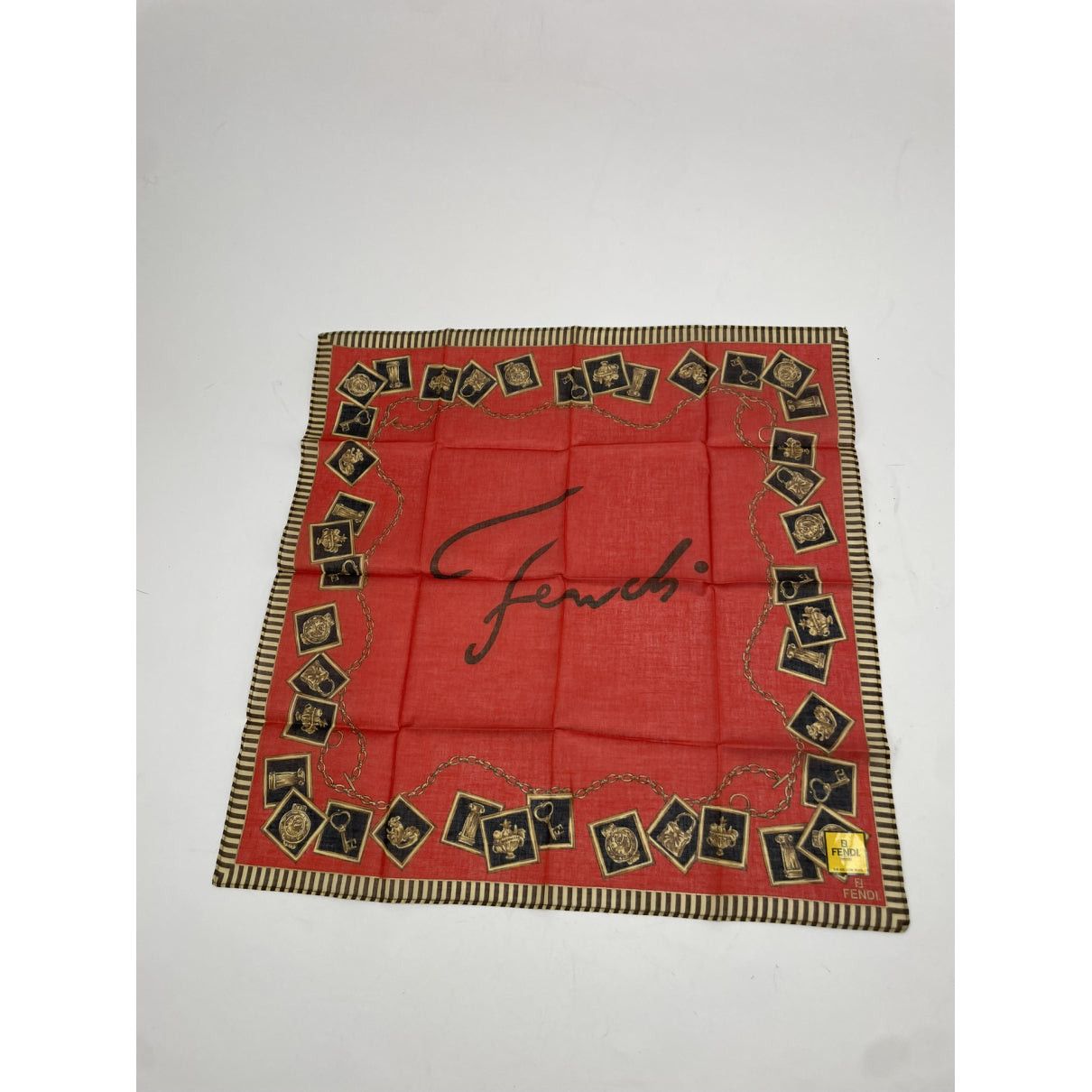 Fendi Red Silk Scarf Size ONE SIZE - 5 Thumbnail