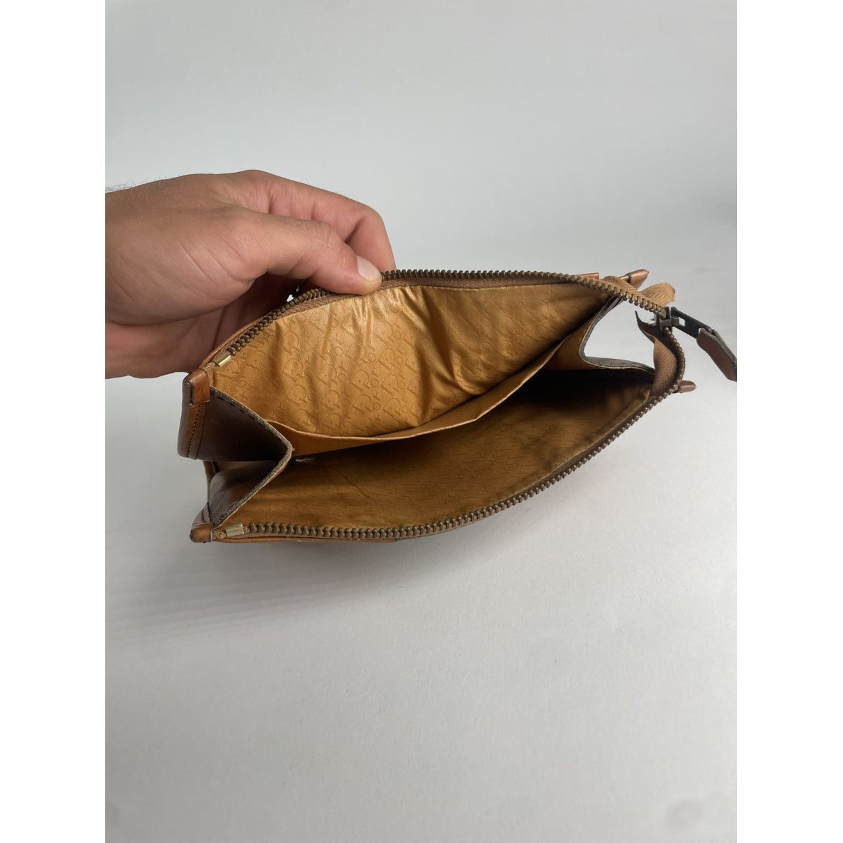 Dior D-Bee Brown Leather Clutch Bag Size ONE SIZE - 2 Thumbnail