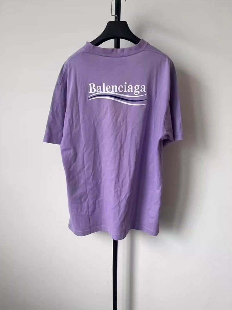 Balenciaga Balenciaga Purple Logo Print Short Sleeve T-shirt - dmc Size US XS / EU 42 / 0 - 2 Thumbnail