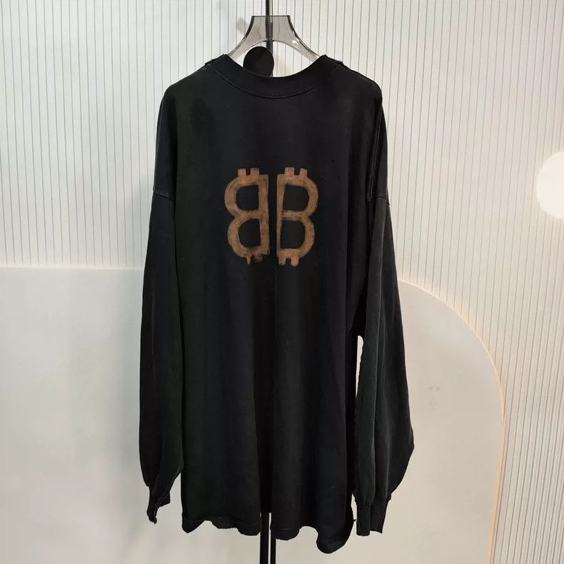 Balenciaga Balenciaga Cotton Printed Long Sleeve T-shirt - dmc Size US L / EU 52-54 / 3 - 2 Thumbnail