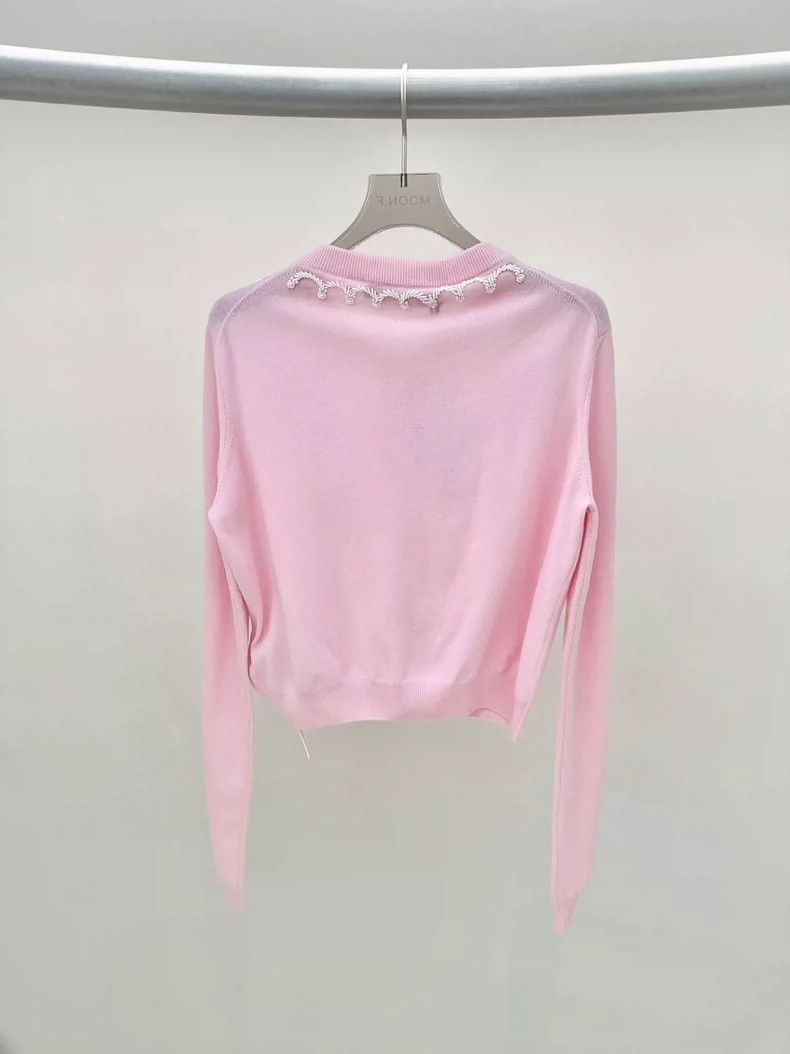 Versace Versace Pink Pearl Embroidered Cardigan - dmc Size US M / EU 48-50 / 2 - 2 Thumbnail