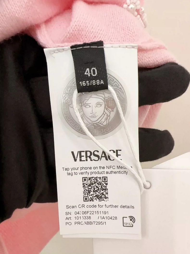 Versace Versace Pink Pearl Embroidered Cardigan - dmc Size US M / EU 48-50 / 2 - 7 Thumbnail