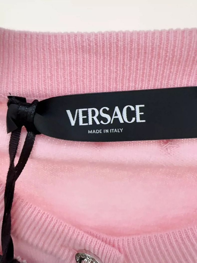 Versace Versace Pink Pearl Embroidered Cardigan - dmc Size US M / EU 48-50 / 2 - 3 Thumbnail
