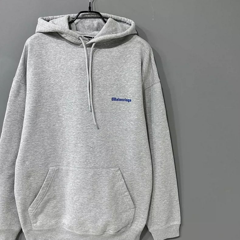 Balenciaga Balenciaga Gray Logo Hoodie - dmc Size US M / EU 48-50 / 2 - 2 Thumbnail
