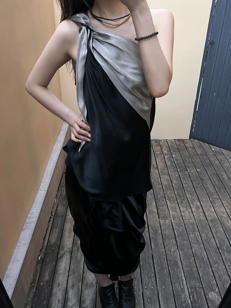 Helmut Lang Helmut Lang Two-Way Satin Halter Top - dmc Size US M / EU 48-50 / 2 - 3 Thumbnail