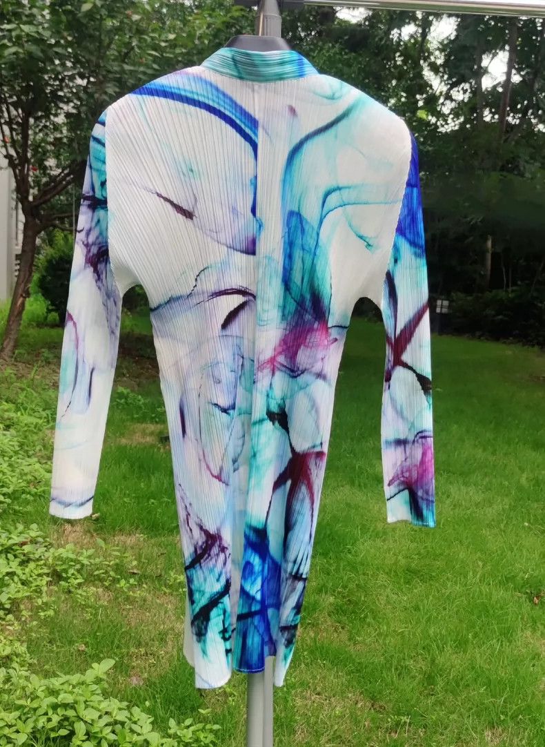 Issey Miyake Issey Miyake Aurora Ink Print Cardigan - dmc Size US M / EU 48-50 / 2 - 2 Thumbnail