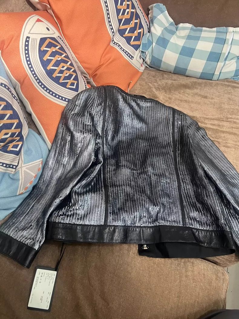 Versace Versace Women's Leather Sequin Jacket - dmc Size US M / EU 48-50 / 2 - 6 Thumbnail