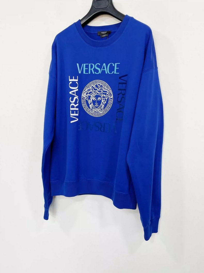 Versace VERSACE Medusa Logo Blue Sweatshirt - dmc Size US L / EU 52-54 / 3 - 3 Thumbnail