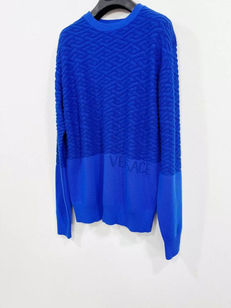Versace VERSACE Men's Blue Wool Knit Sweater - dmc Size US M / EU 48-50 / 2 - 3 Thumbnail
