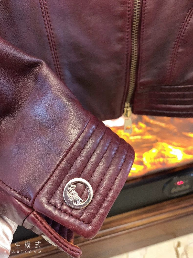Versace VERSACE Burgundy Leather Biker Jacket - dmc Size US L / EU 52-54 / 3 - 5 Thumbnail