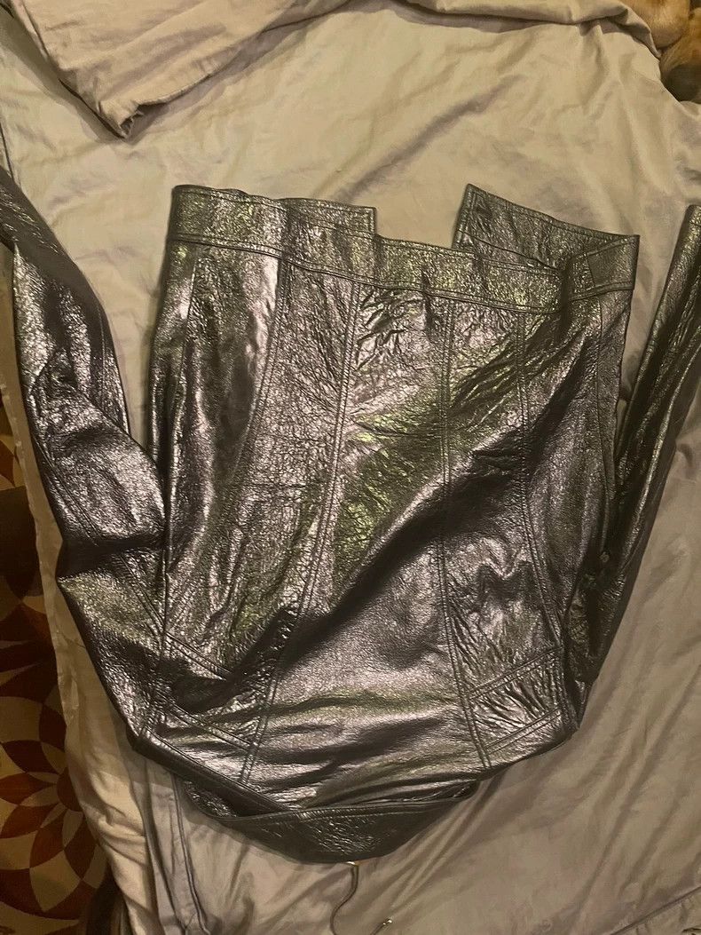 Versace Versace Shiny Dark Green Leather Jacket - dmc Size US S / EU 44-46 / 1 - 3 Thumbnail