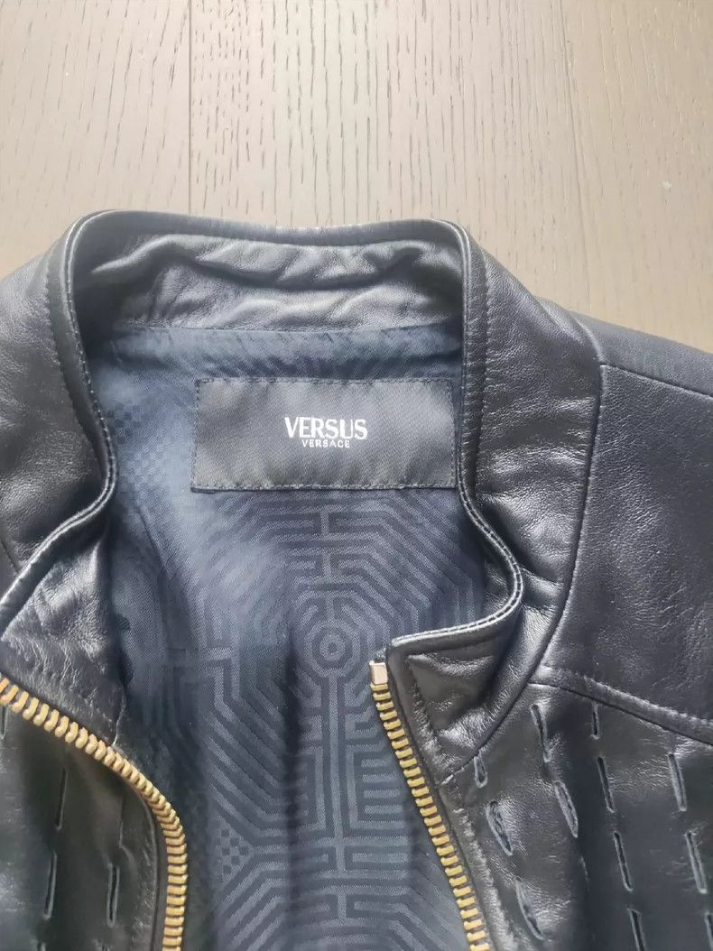 Versace VERSACE Slim Fit Leather Jacket - dmc Size US L / EU 52-54 / 3 - 2 Thumbnail