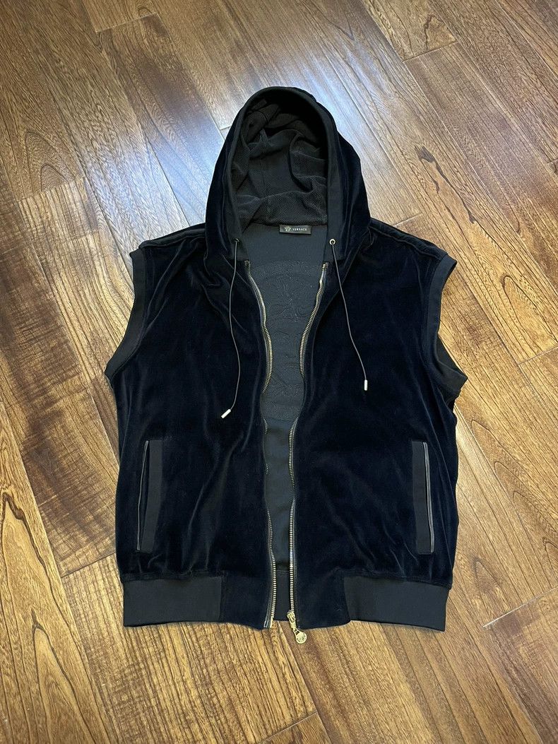 Versace Versace Black Velvet Hooded Vest - dmc Size US L / EU 52-54 / 3 - 2 Thumbnail