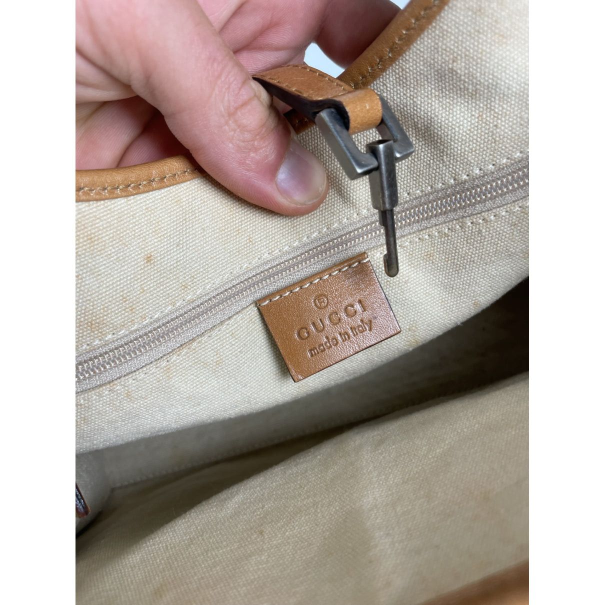 Gucci Jackie Vintage Beige Leather Handbag Size ONE SIZE - 4 Thumbnail