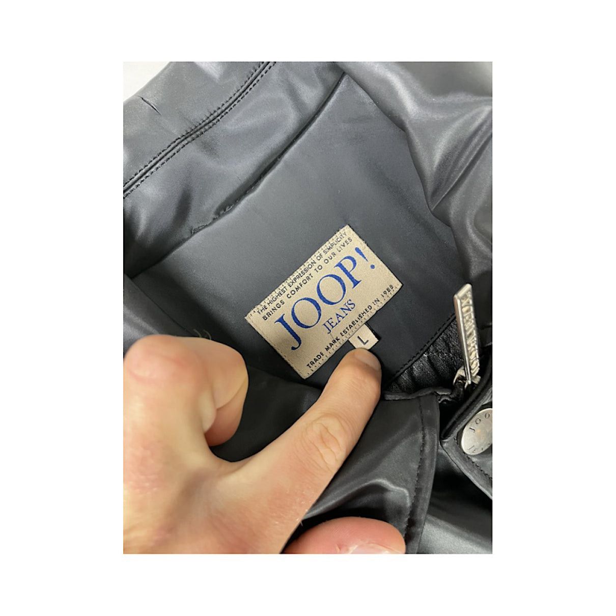 Joop! Black Leather Jacket Size XL / US 12-14 / IT 48-50 - 5 Thumbnail