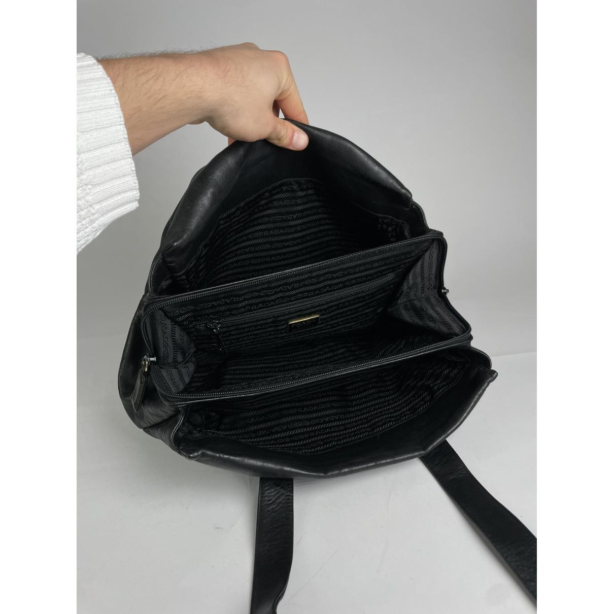 Prada Cleo Black Patent Leather Handbag Size ONE SIZE - 3 Thumbnail
