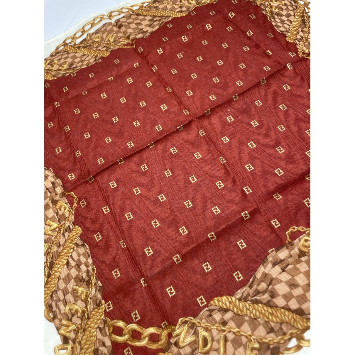 Fendi Red Silk Scarf Size ONE SIZE - 3 Thumbnail