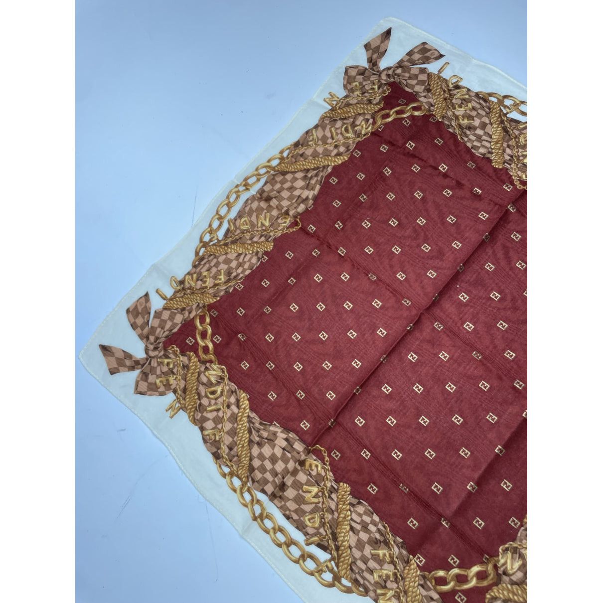 Fendi Red Silk Scarf Size ONE SIZE - 4 Thumbnail