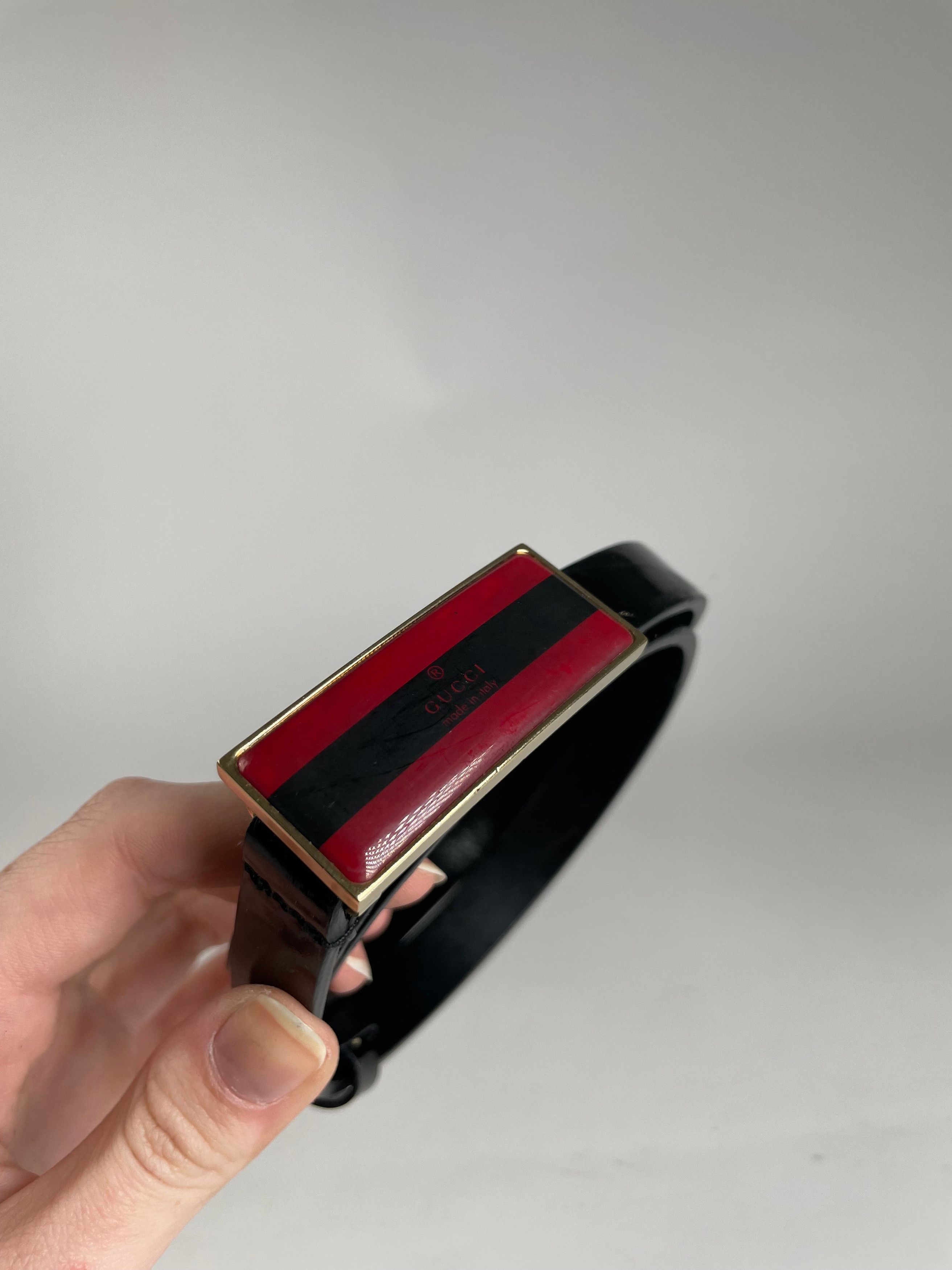 Gucci Vintage Leather Belt Black Size ONE SIZE - 2 Thumbnail