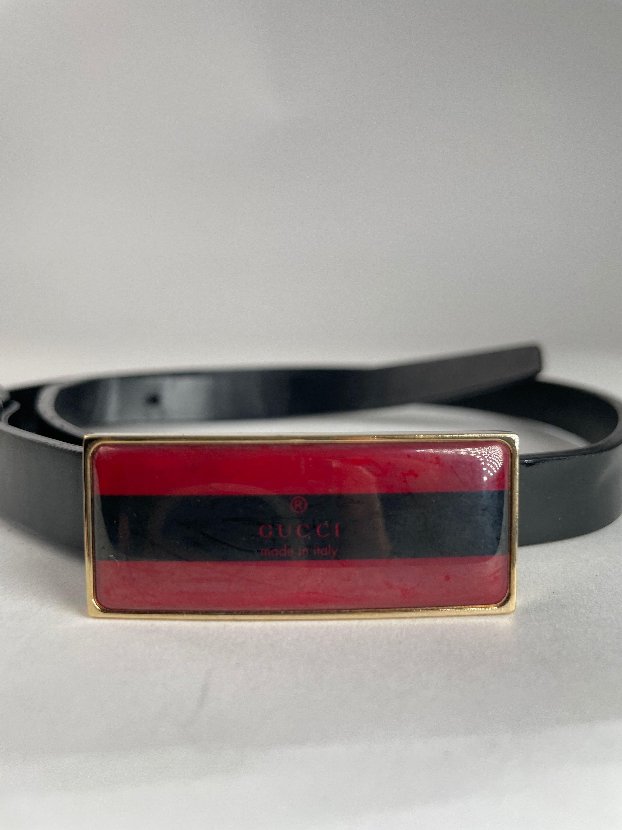 Gucci Vintage Leather Belt Black Size ONE SIZE - 5 Thumbnail