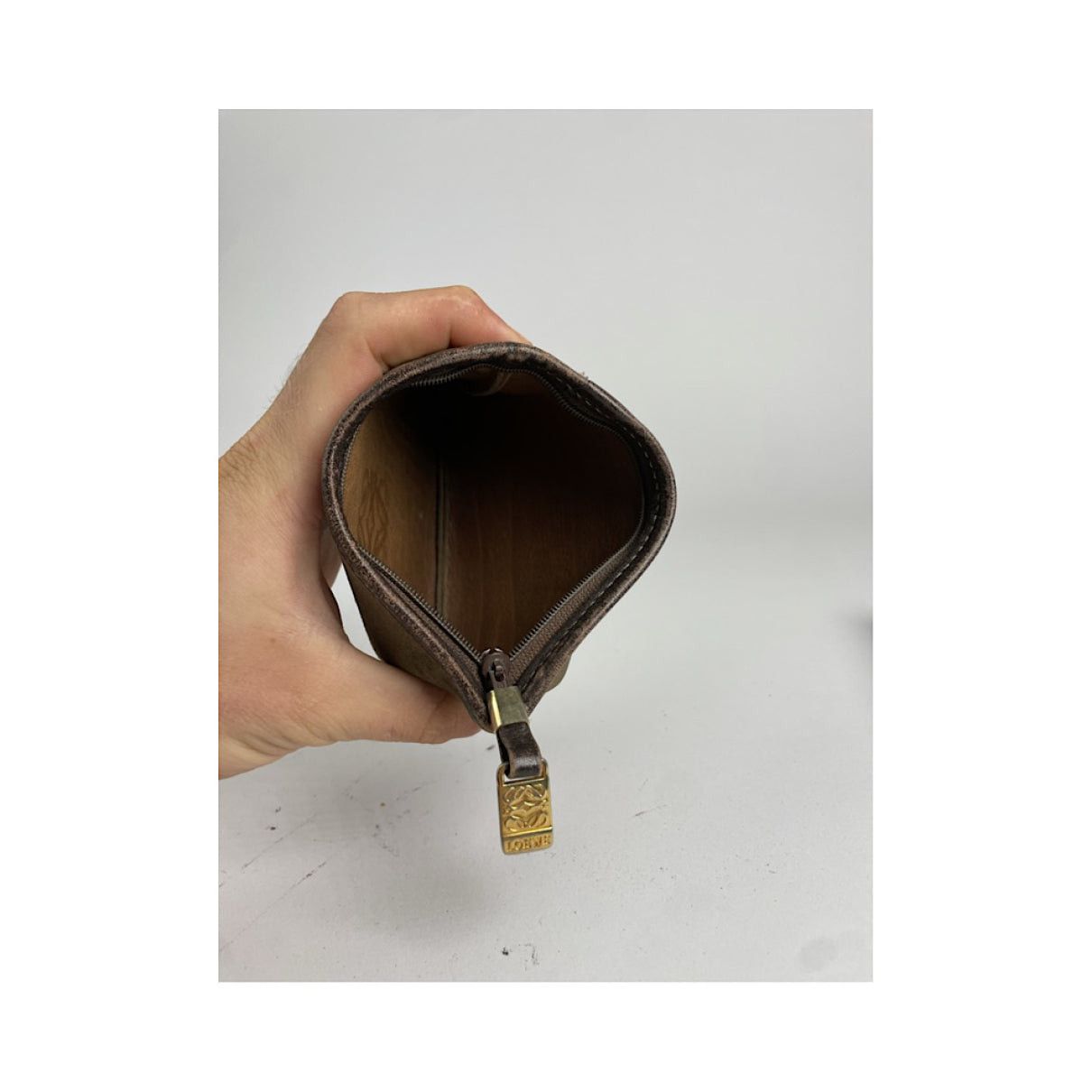 Loewe Camel Leather Clutch Bag Size ONE SIZE - 3 Thumbnail