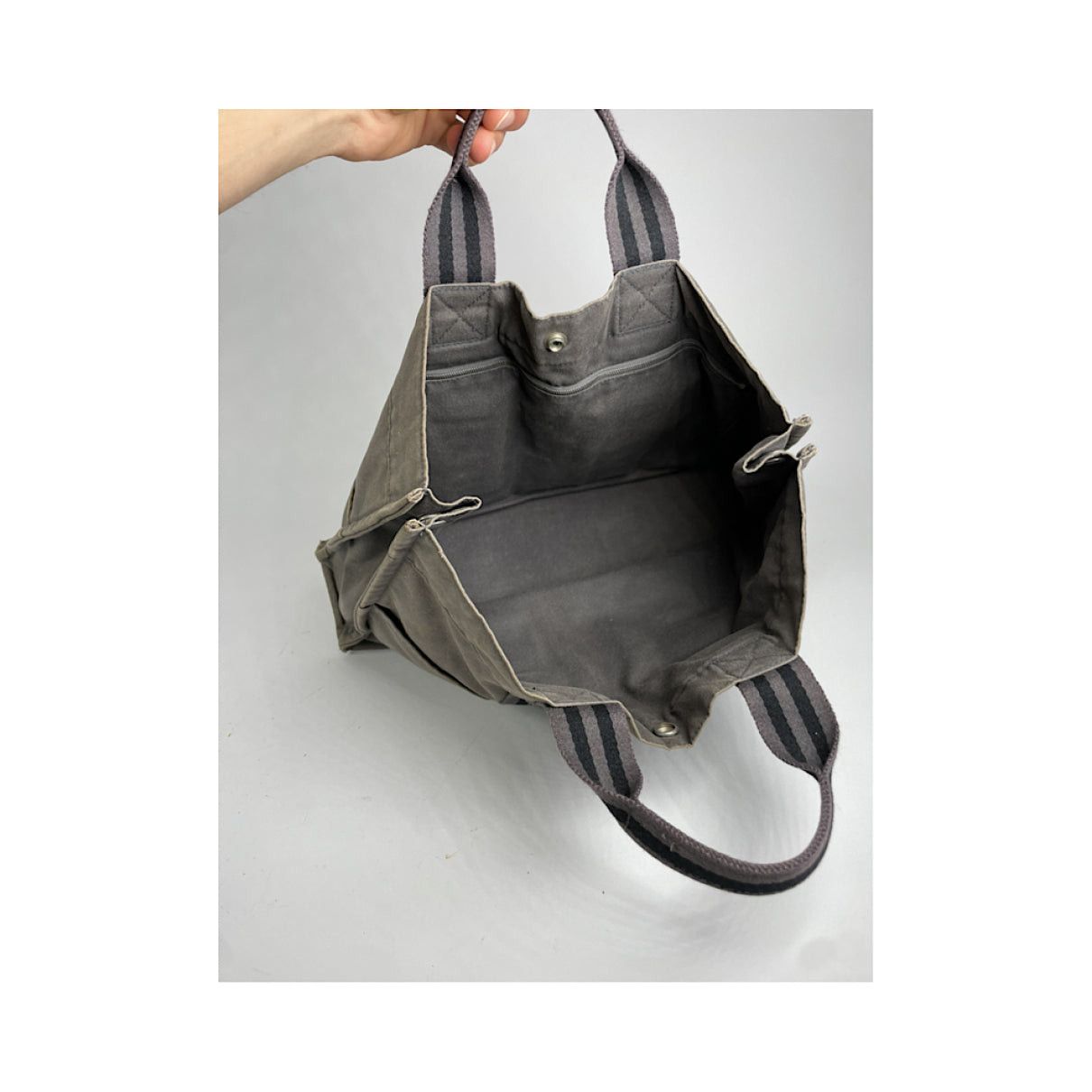 Other Hermès Grey Cotton Handbag Size ONE SIZE - 3 Thumbnail