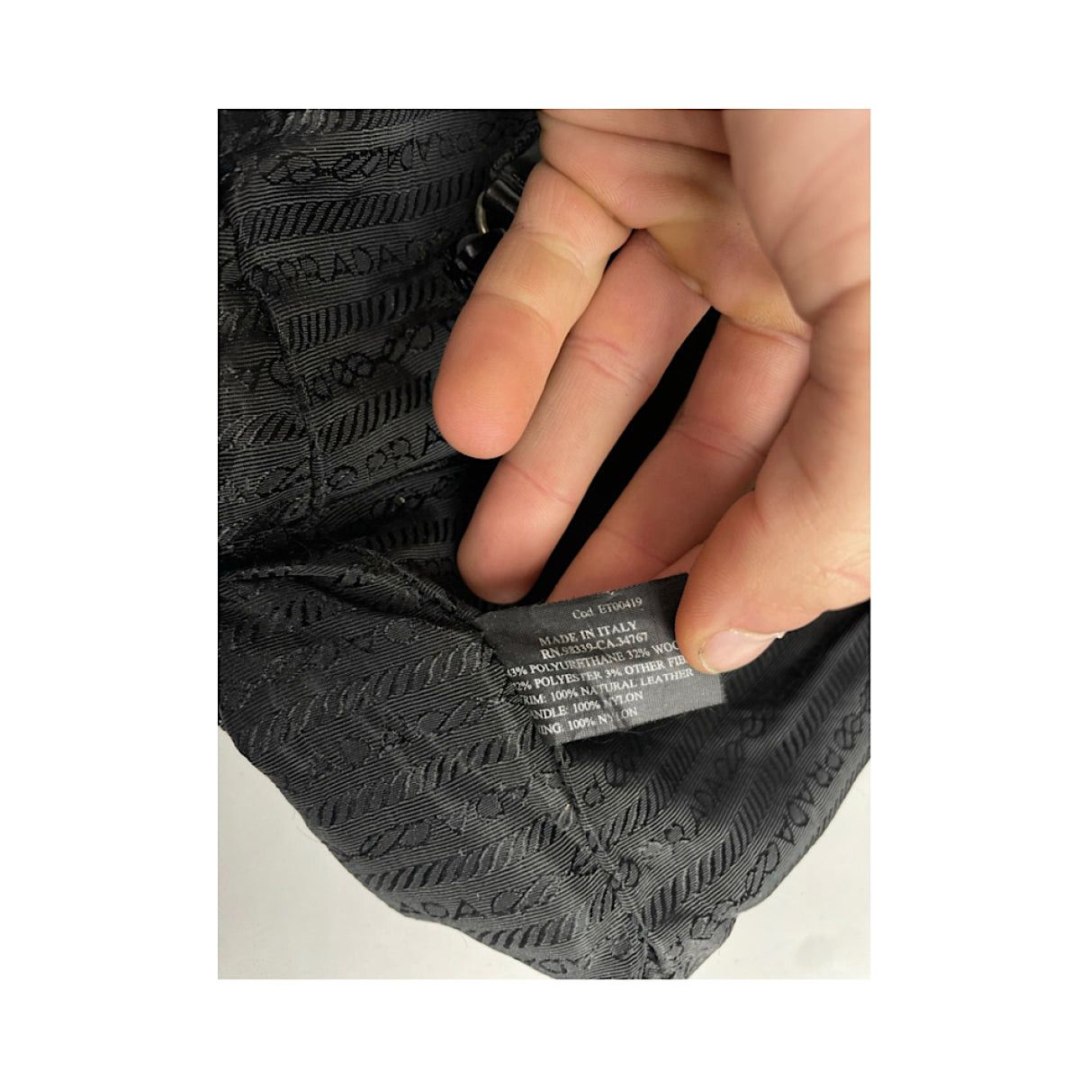 Prada Grey Cotton Handbag Size ONE SIZE - 3 Thumbnail