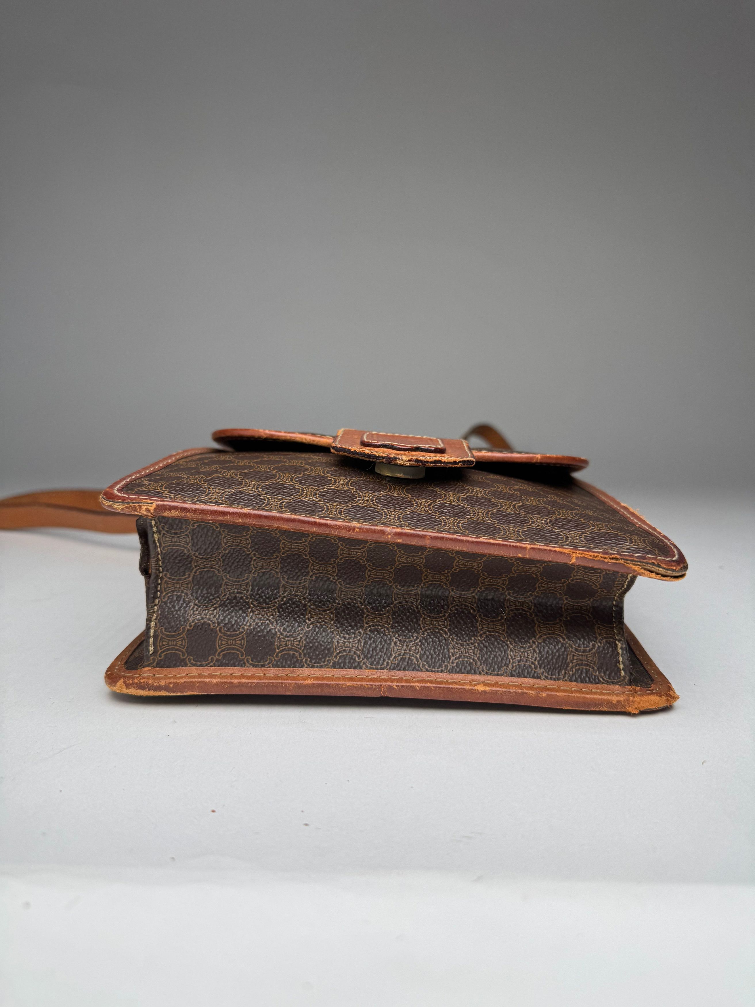 Celine Vintage Paris Triomphe Leather Bag Brown Size ONE SIZE - 13 Thumbnail