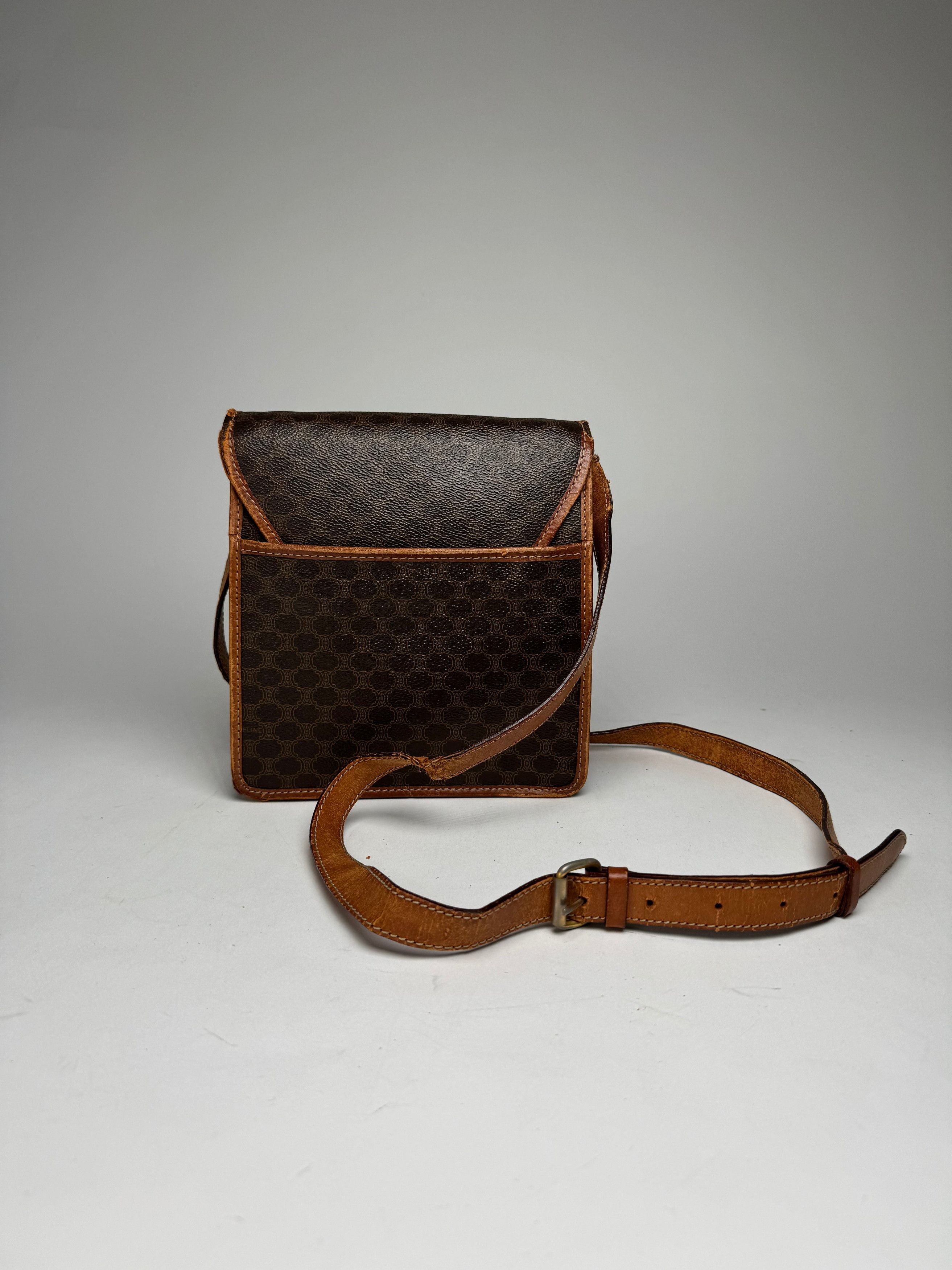 Celine Vintage Paris Triomphe Leather Bag Brown Size ONE SIZE - 4 Thumbnail