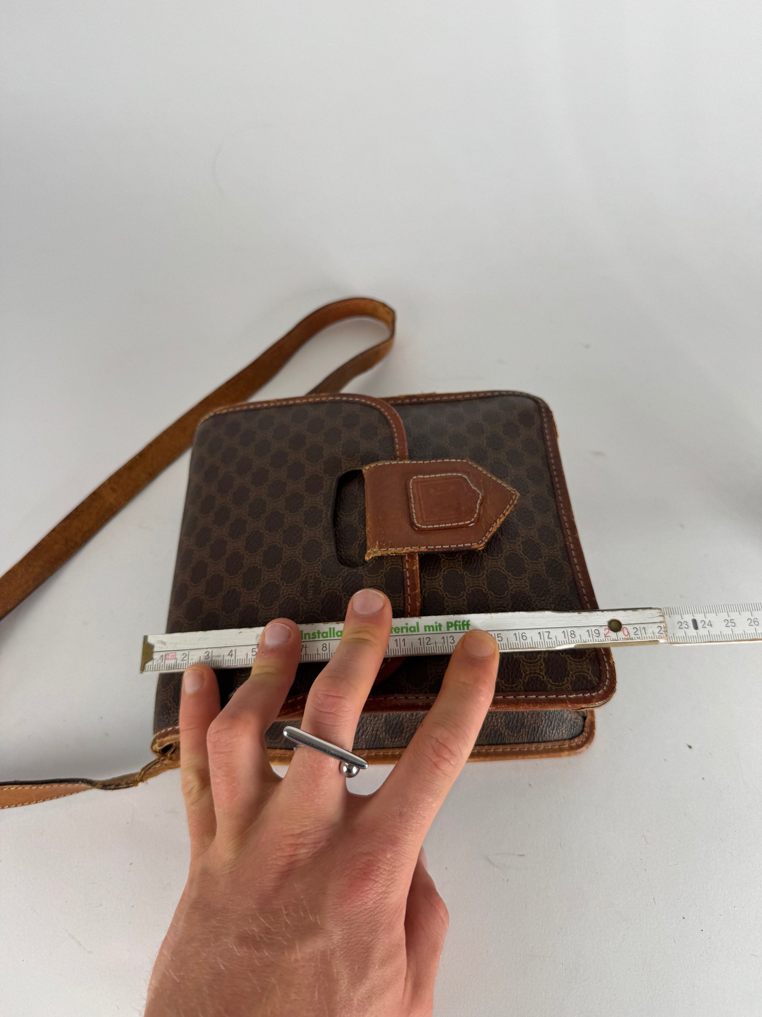 Celine Vintage Paris Triomphe Leather Bag Brown Size ONE SIZE - 17 Thumbnail