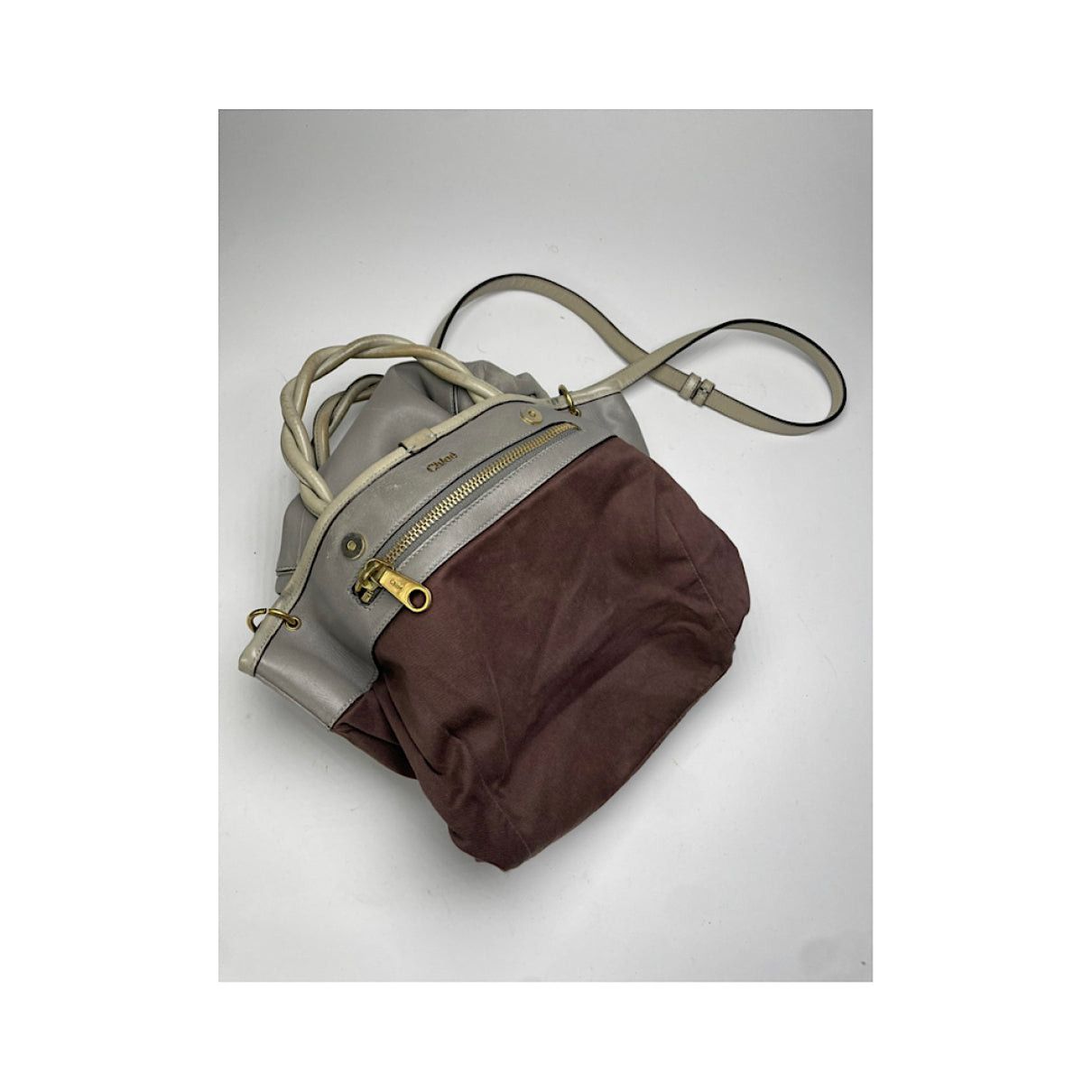 Chloe Chloé Paraty Grey Leather Handbag Size ONE SIZE - 2 Thumbnail