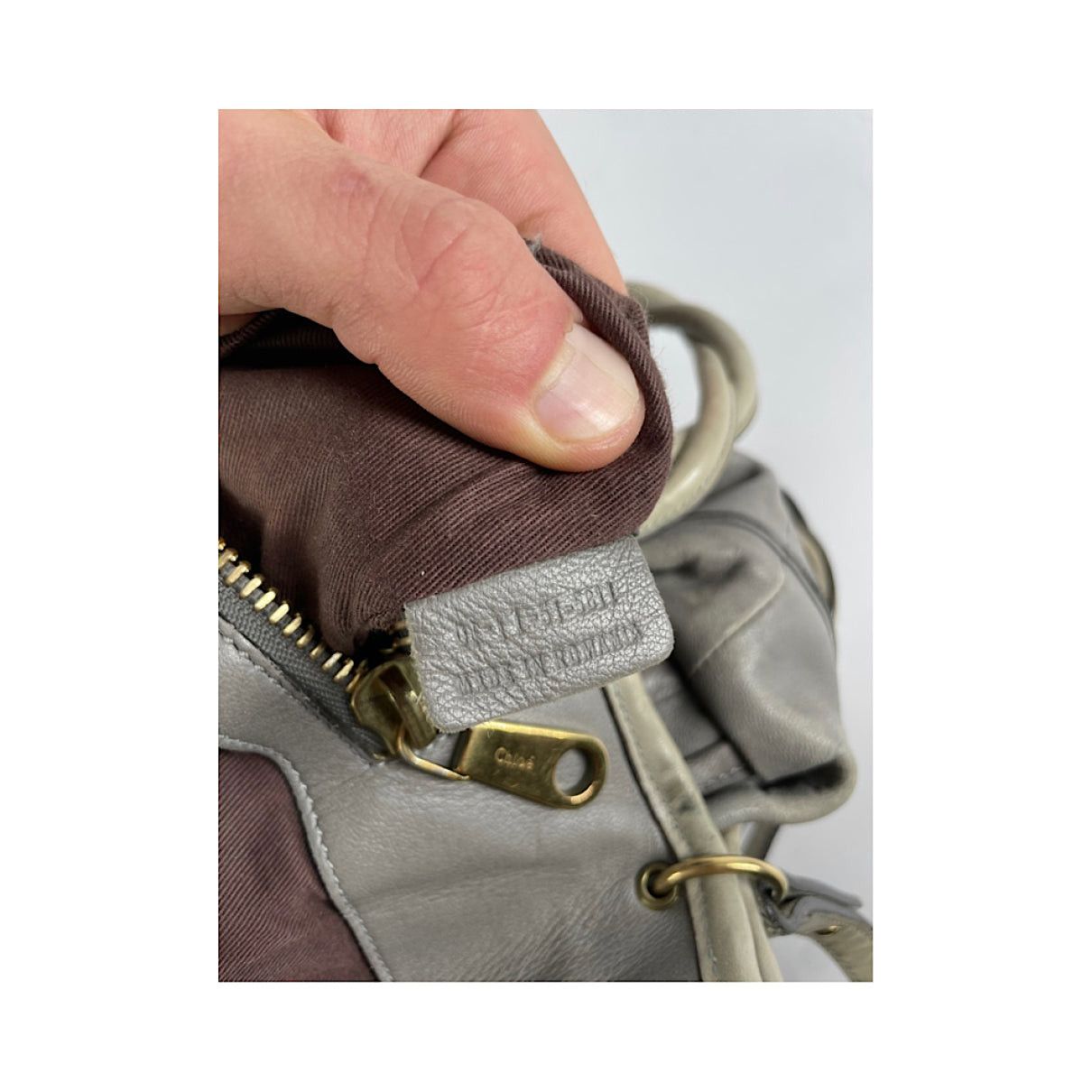 Chloe Chloé Paraty Grey Leather Handbag Size ONE SIZE - 3 Thumbnail