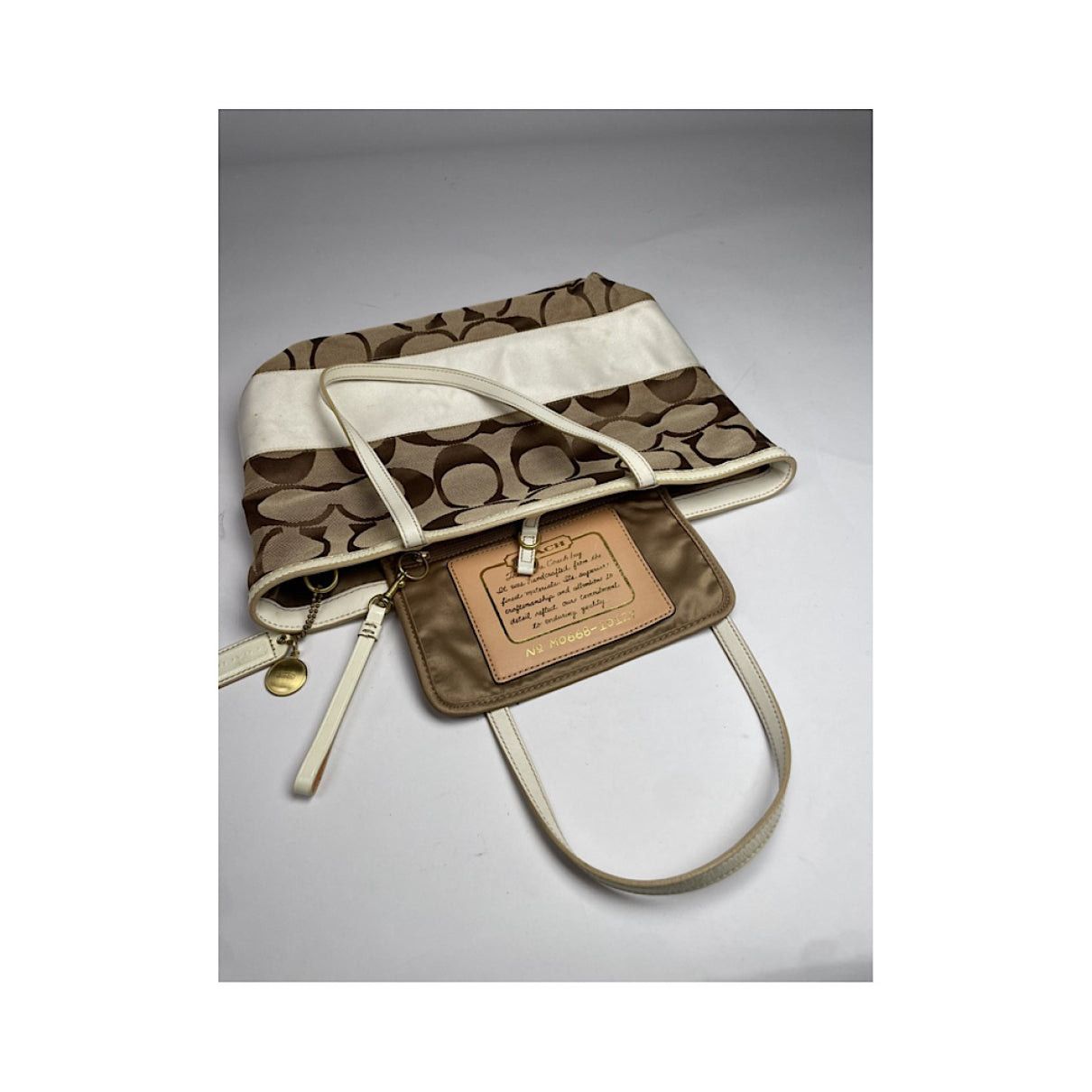 Coach Signature Sufflette Brown Cotton Handbag Size ONE SIZE - 2 Thumbnail