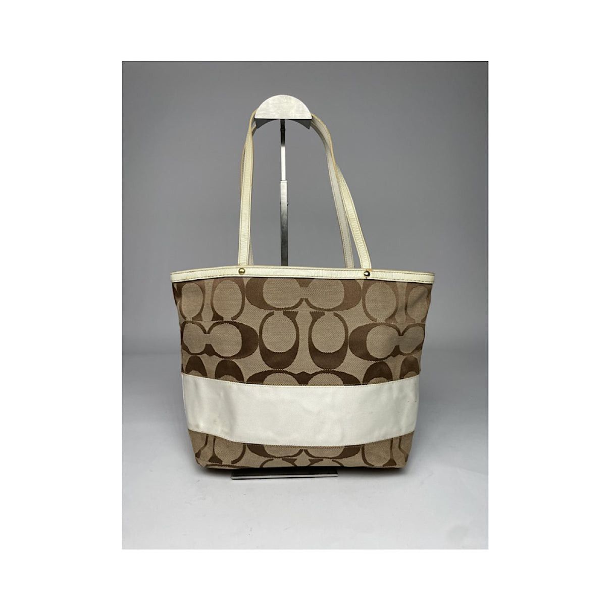 Coach Signature Sufflette Brown Cotton Handbag Size ONE SIZE - 5 Thumbnail