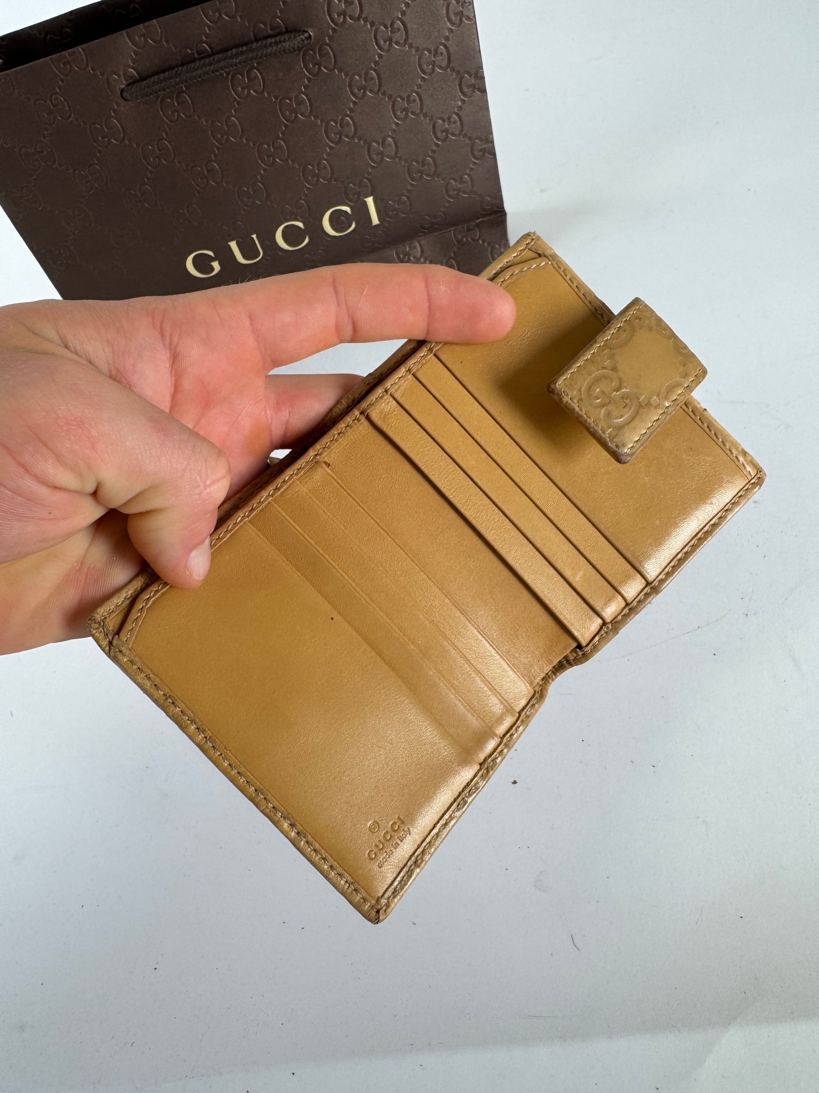 Gucci Vintage Monogram Leather wallet gold Size ONE SIZE - 8 Thumbnail