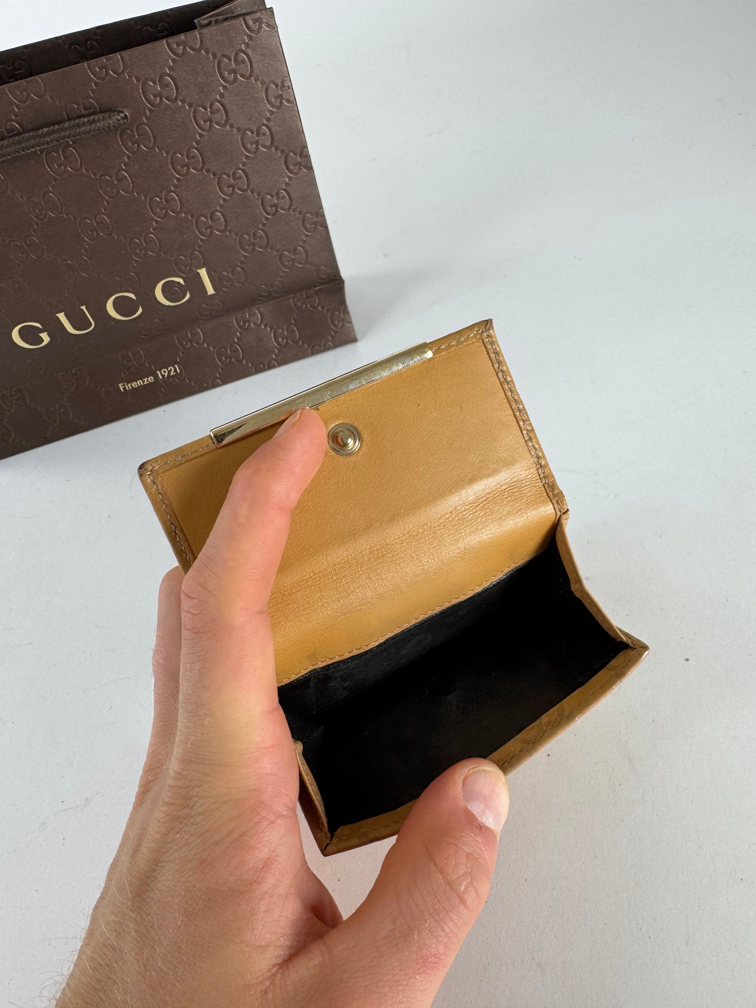 Gucci Vintage Monogram Leather wallet gold Size ONE SIZE - 9 Thumbnail